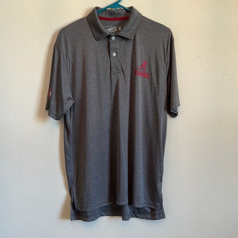 Campus Heritage Gray Polo Shirt with Red Logo